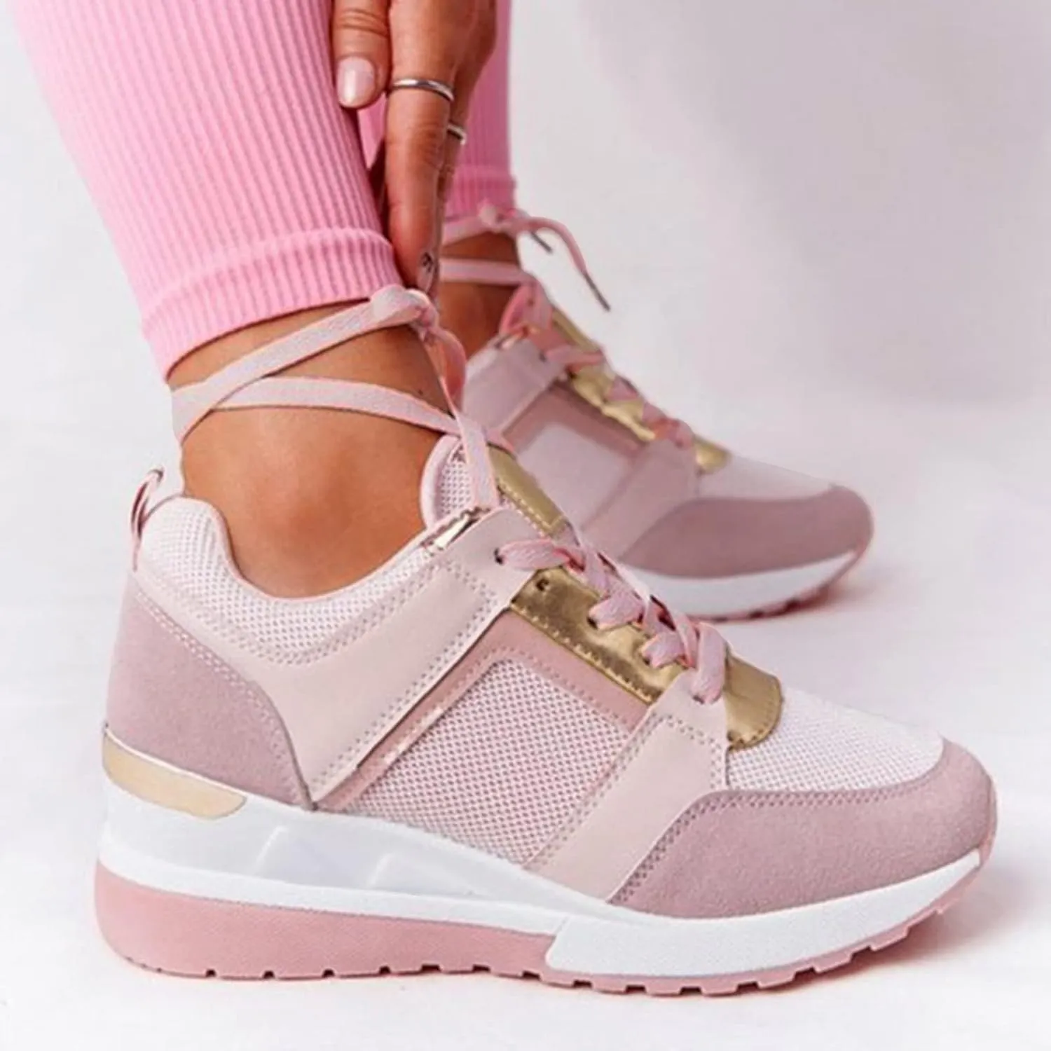 Orthopedic Shoes for Women High Heel Wedge Sneakers Walking Fashion Running Casual Comfort Platform Tennis Sneakers
