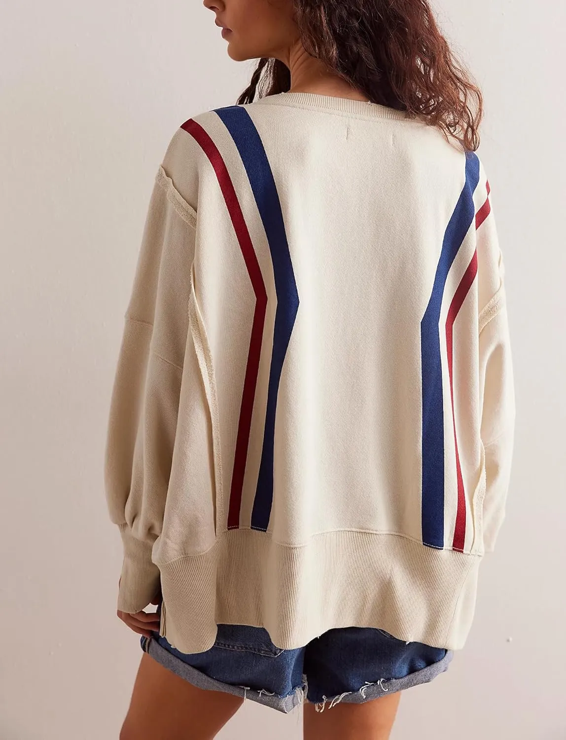 Oversized Graphic Swearshirts Women Y2k Crewneck Long Sleeve Drop Shoulder Shirts Top Vintage Jacket Sweater