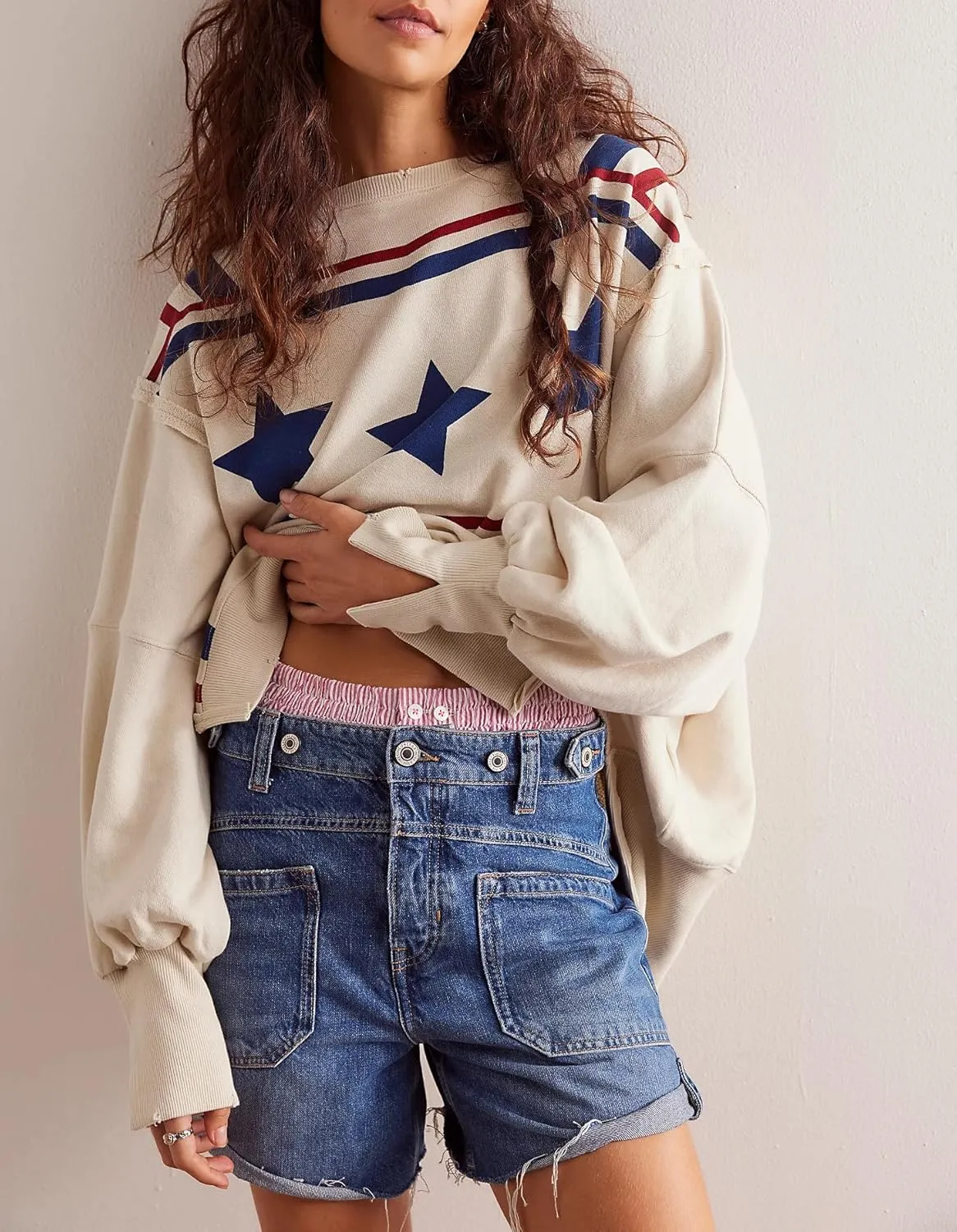 Oversized Graphic Swearshirts Women Y2k Crewneck Long Sleeve Drop Shoulder Shirts Top Vintage Jacket Sweater