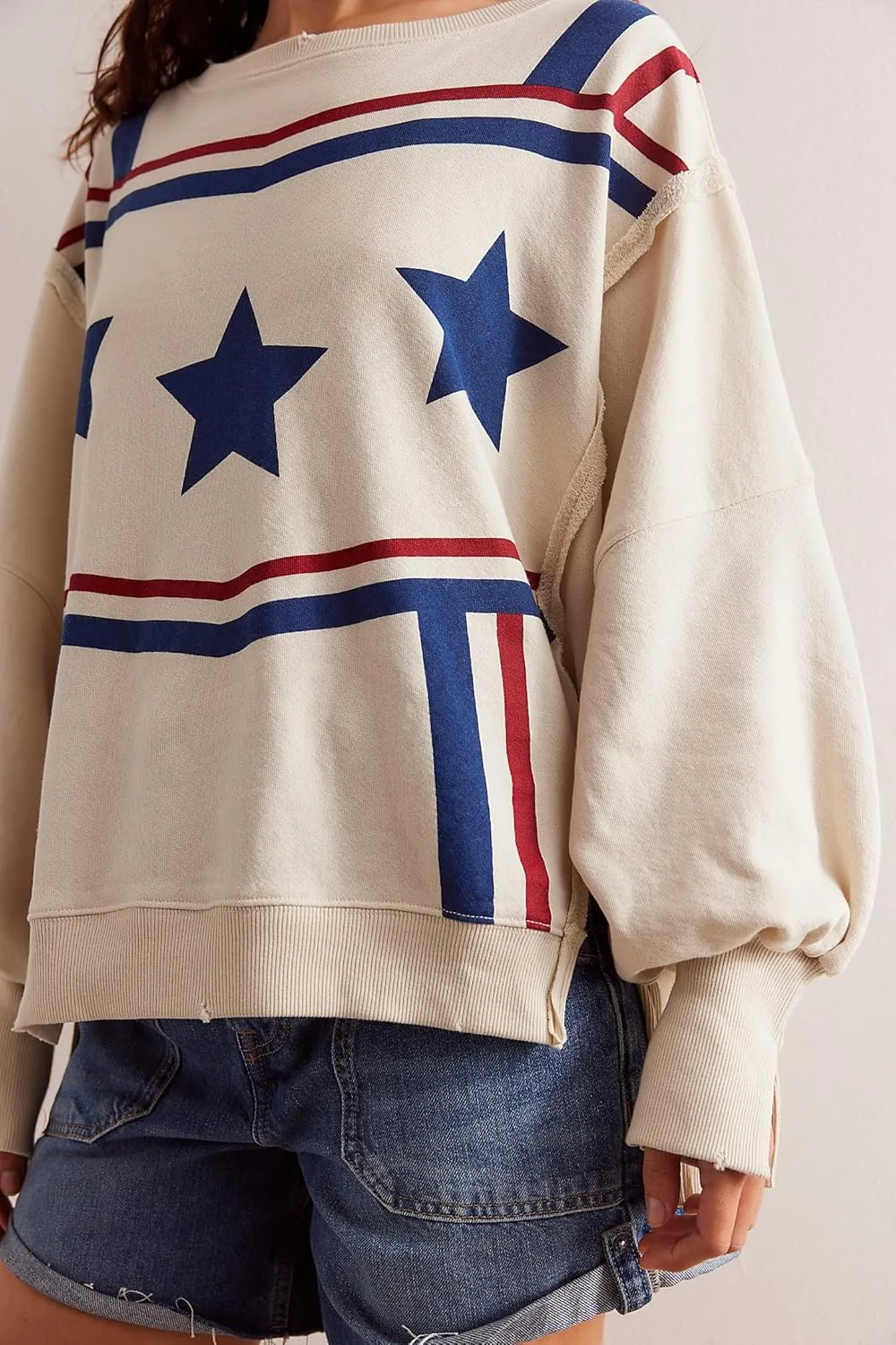 Oversized Graphic Swearshirts Women Y2k Crewneck Long Sleeve Drop Shoulder Shirts Top Vintage Jacket Sweater