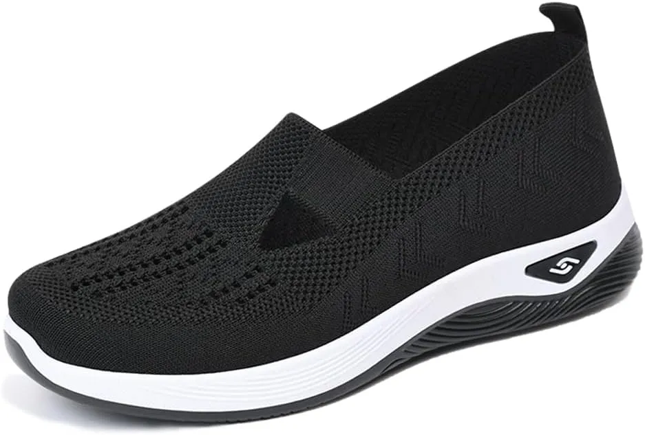Padgene Women Walking Shoes Sock Sneakers Slip-On Breathable Mesh Trainers Women's Comfortable Casual Ladies Air Cushion Athletic Shoes Running Jogging Shoes