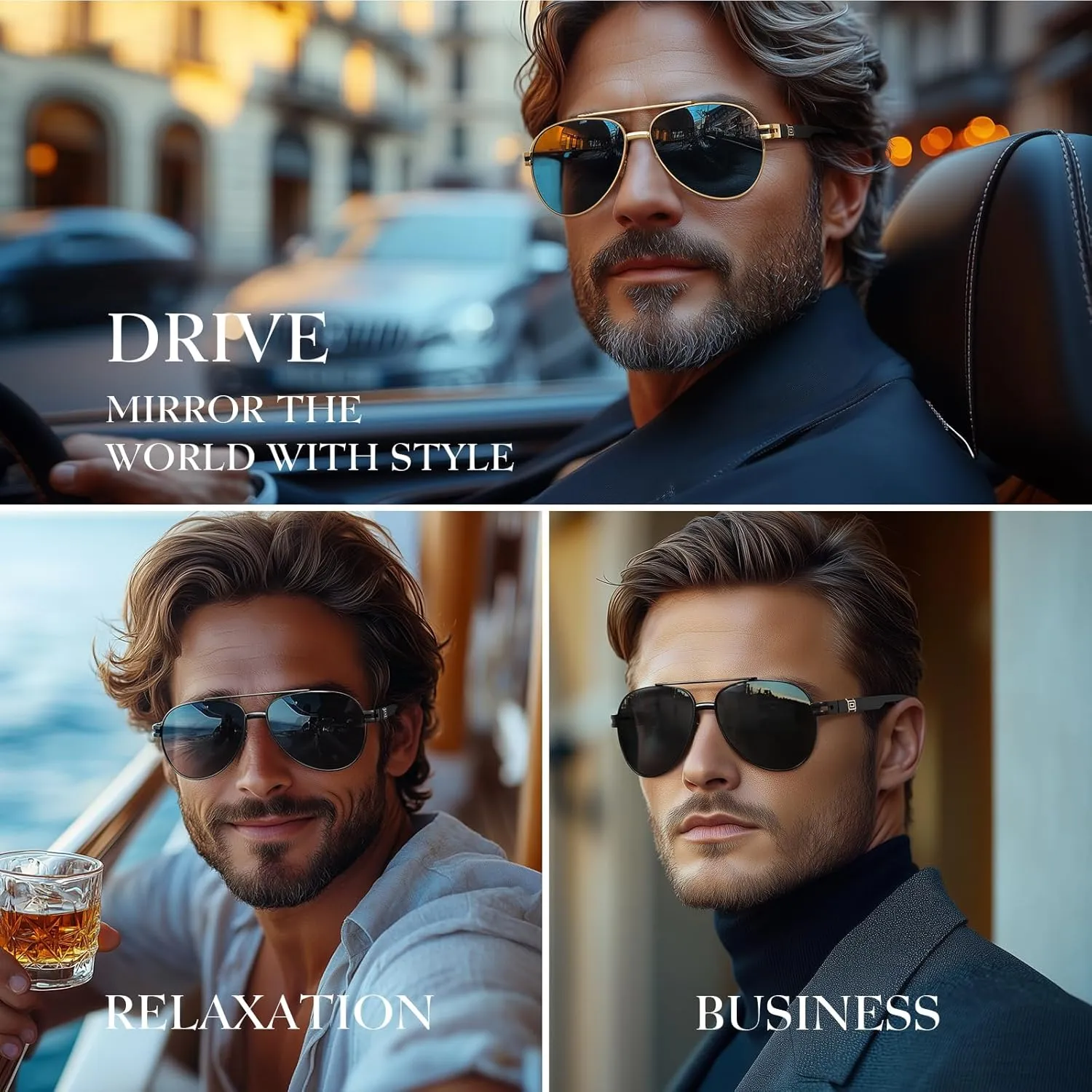 Polarized Aviator Sunglasses for Men Women- Fashion Shades Retro Sun Glasses Driving Fishing Golf UV Protection