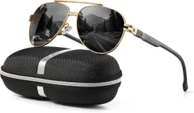 Polarized Aviator Sunglasses for Men Women- Fashion Shades Retro Sun Glasses Driving Fishing Golf UV Protection
