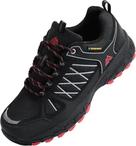 Queday Men's Waterproof Hiking Shoes Lightweight Anti Slip Outdoor Ankle Boots Breathable Hike Trekking Trails Shoes