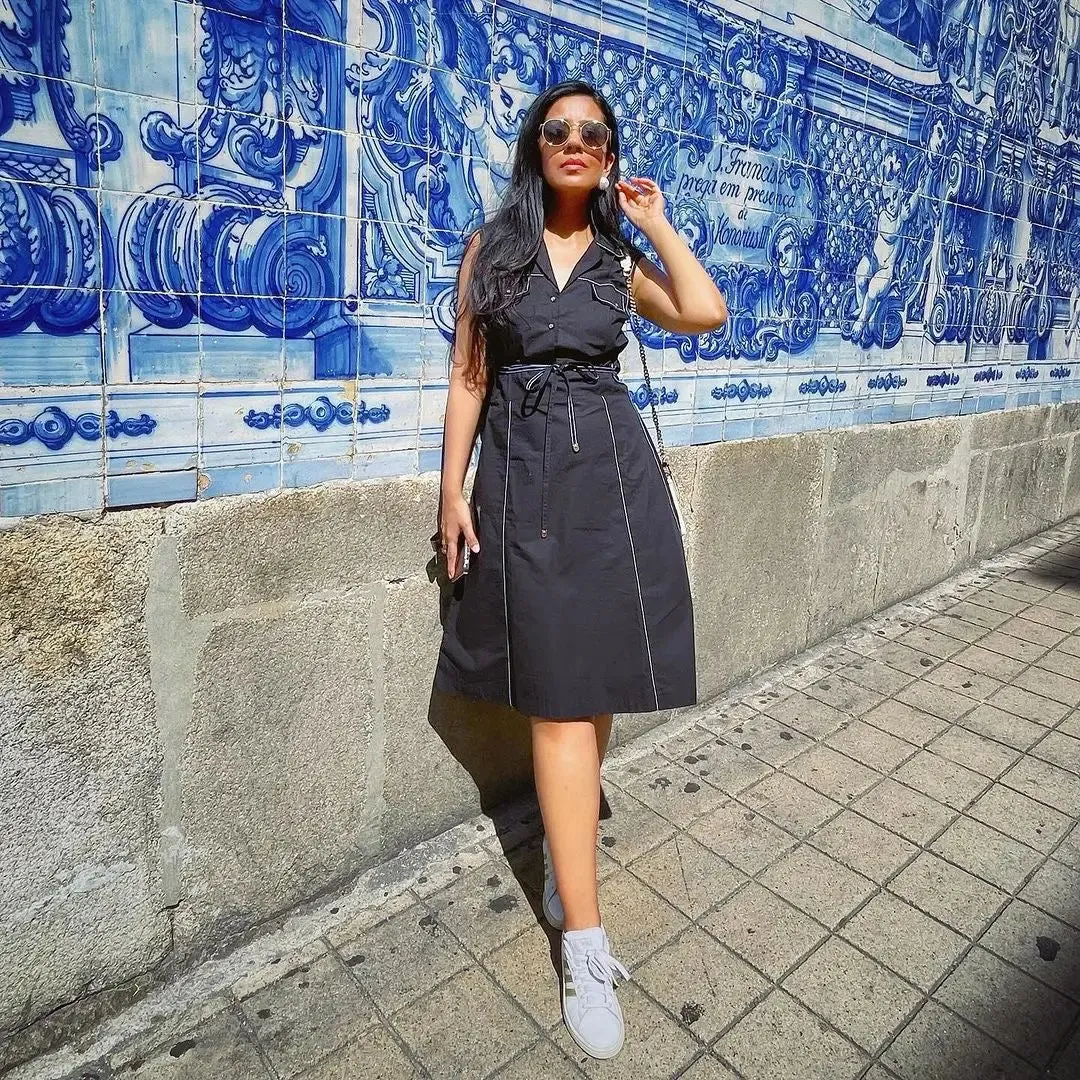 Radiant Elegant Top Stitch Midi Dress