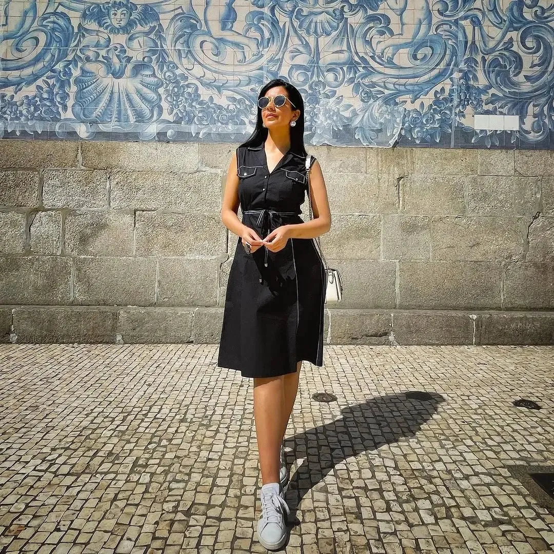 Radiant Elegant Top Stitch Midi Dress