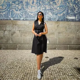 Radiant Elegant Top Stitch Midi Dress