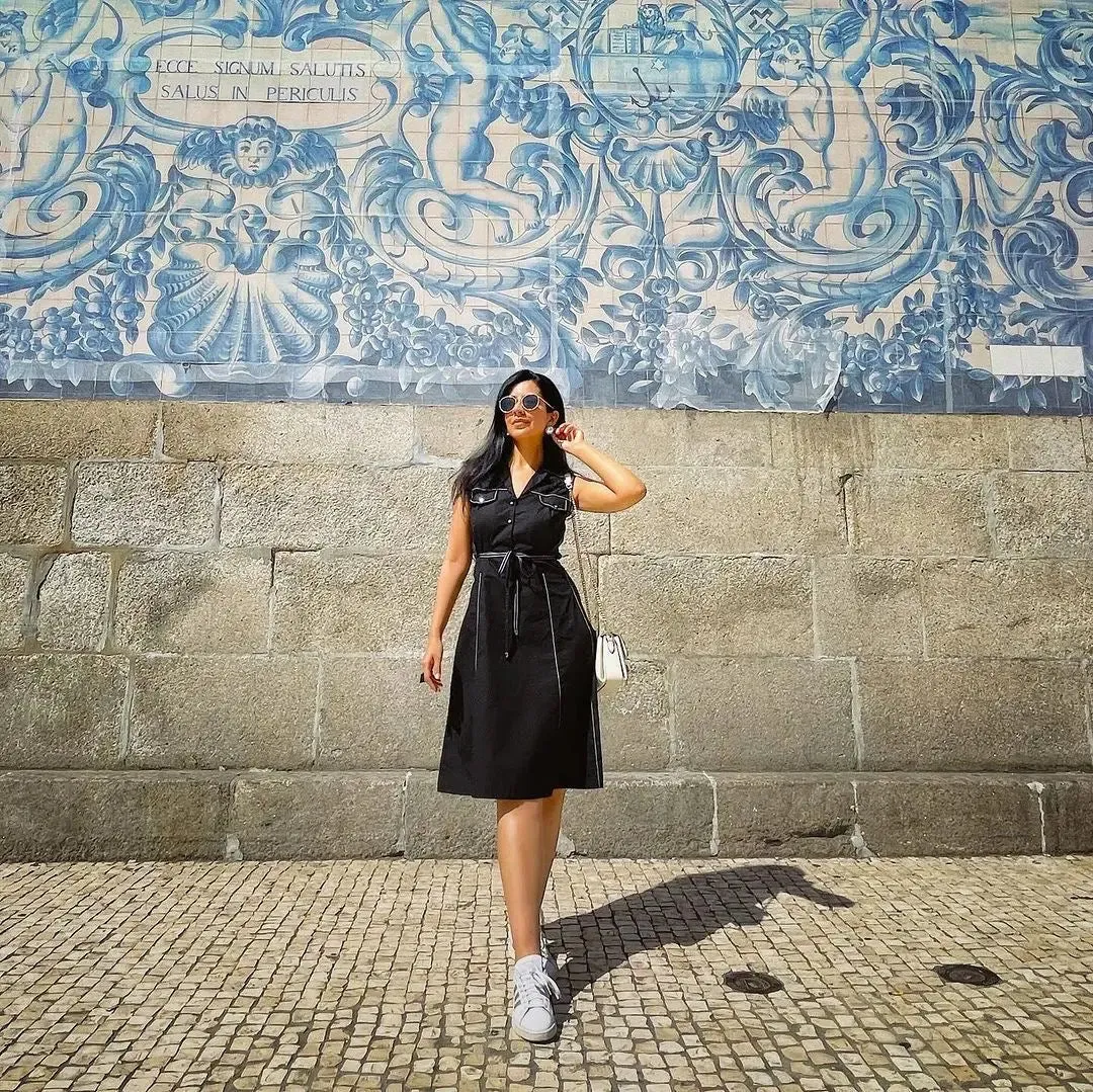 Radiant Elegant Top Stitch Midi Dress