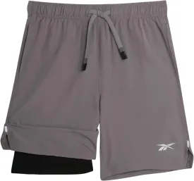Reebok Boys Shorts - 2 in 1 Basketball Shorts with Compression Liner and Pockets - Gym and Running Boys Athletic Shorts