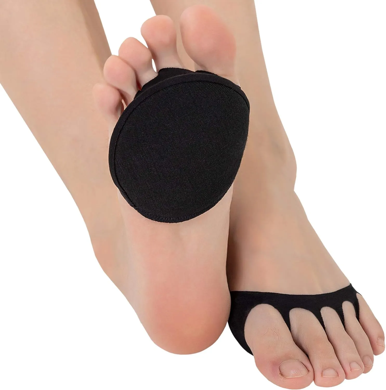 Relaxife Toe Topper Liner Socks Sponge Cushion No Show Women's Toeless Half Socks for High Heels Sandals Sling back
