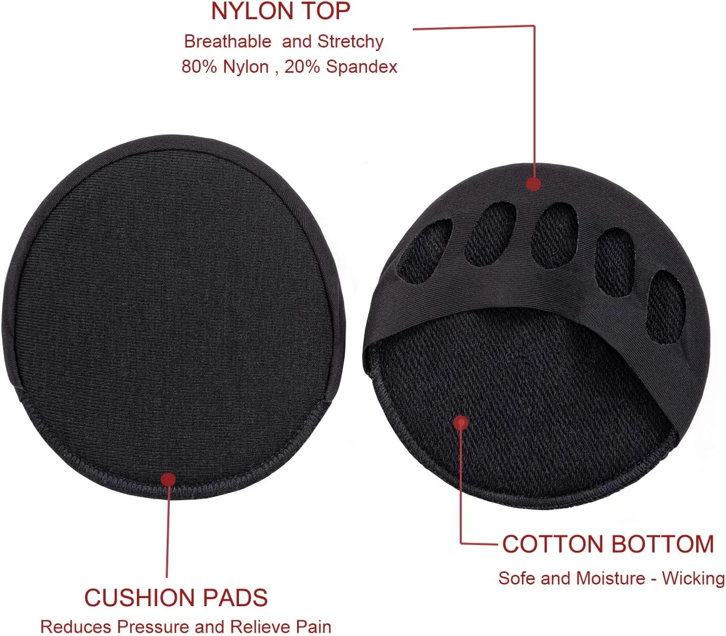 Relaxife Toe Topper Liner Socks Sponge Cushion No Show Women's Toeless Half Socks for High Heels Sandals Sling back