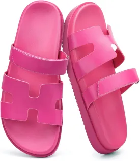 Sandals for Women Open Toe Thick Sole Slide Shoes Comfort Platform Sandals Adjustable Strap Casual Slip on Flats Beach Sandals