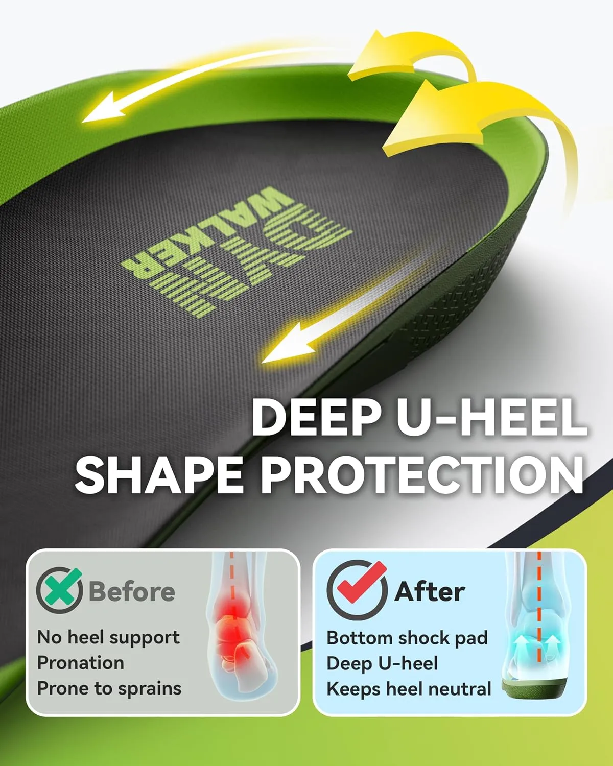 Shoe Inserts, DynWalker Bunion Pads,Prevent High Arches,Flat Feet, Plantar Fasciitis, O-Legs, X-Shaped Legs,Men&Women,Suitable for Standing All Day,L