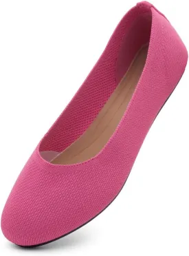 Shoe Land SL-Memory Womens Flats  Round Toe Dressy Ballet Flats, Foldable Slip-On Knit Flat Shoes with Memory Foam, Comfortable for Daily Wear, Work, Office, and Party