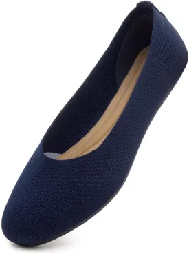 Shoe Land SL-Memory Womens Flats  Round Toe Dressy Ballet Flats, Foldable Slip-On Knit Flat Shoes with Memory Foam, Comfortable for Daily Wear, Work, Office, and Party