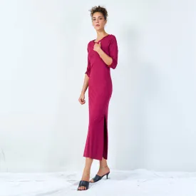 Sleek midi dress with side slit wholesale