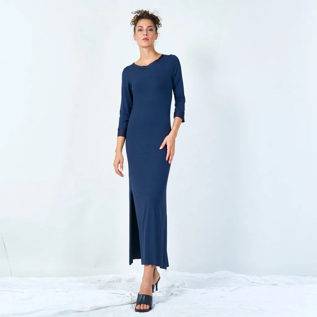 Sleek midi dress with side slit wholesale