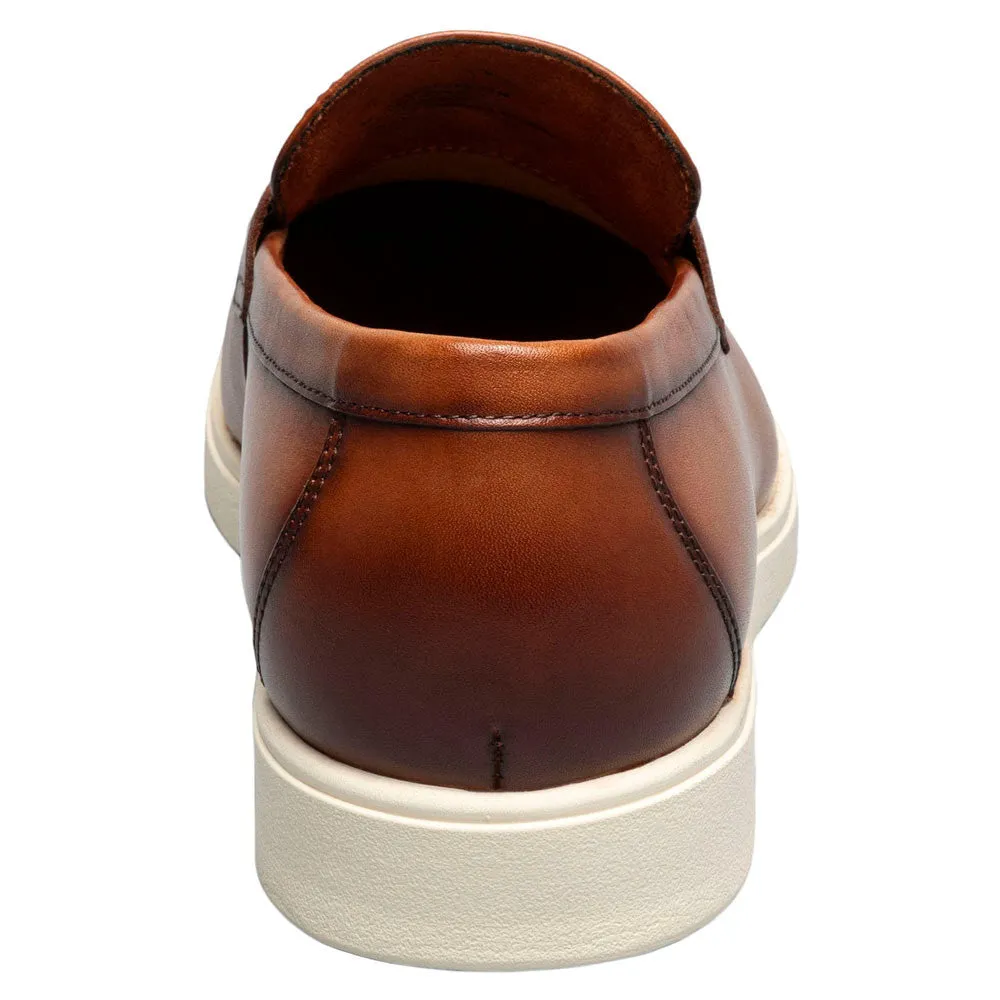 Stacy Adams Spencer Tan Men’s Moc Toe Penny Slip On Shoes