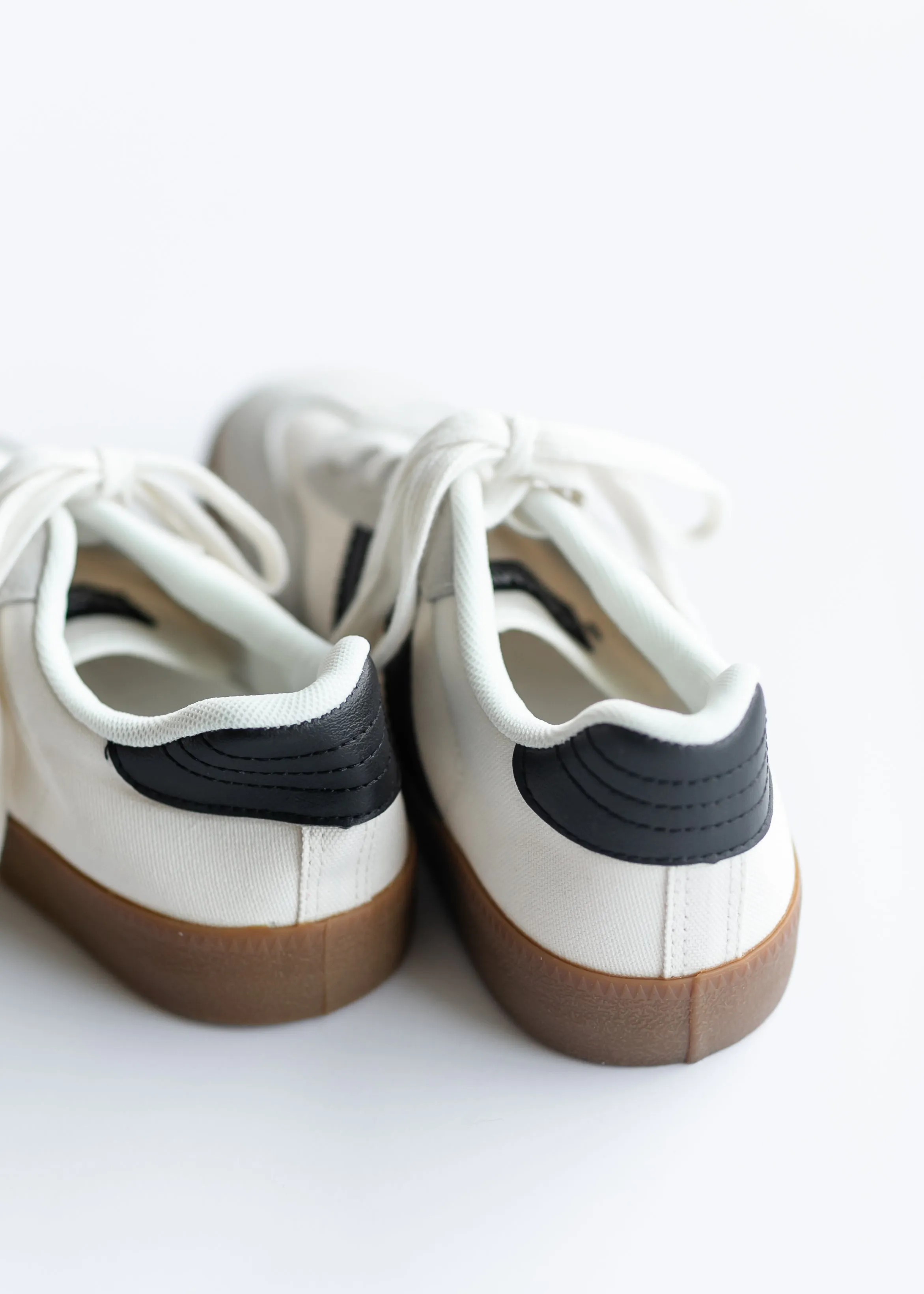 Striped Lace Up Flat Sneakers - FINAL SALE