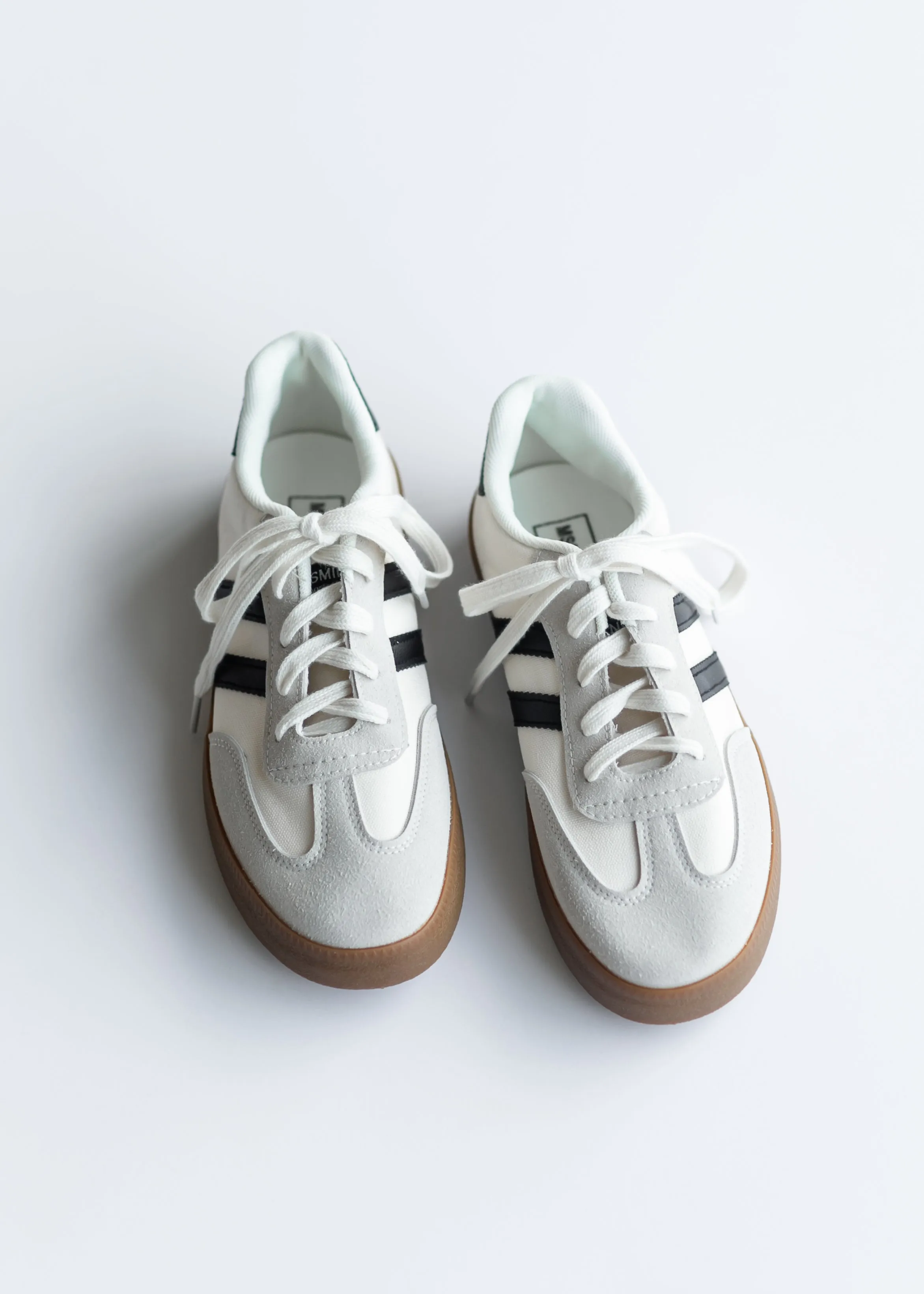 Striped Lace Up Flat Sneakers - FINAL SALE