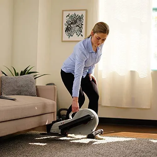 Sunny Health & Fitness Fully Assembled Magnetic Under Desk Elliptical Peddler – SF-E3872, Grey