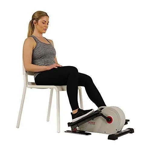 Sunny Health & Fitness Fully Assembled Magnetic Under Desk Elliptical Peddler – SF-E3872, Grey