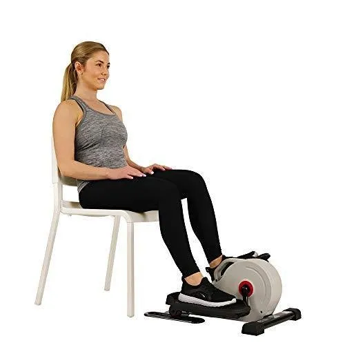 Sunny Health & Fitness Fully Assembled Magnetic Under Desk Elliptical Peddler – SF-E3872, Grey