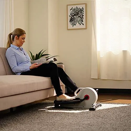 Sunny Health & Fitness Fully Assembled Magnetic Under Desk Elliptical Peddler – SF-E3872, Grey