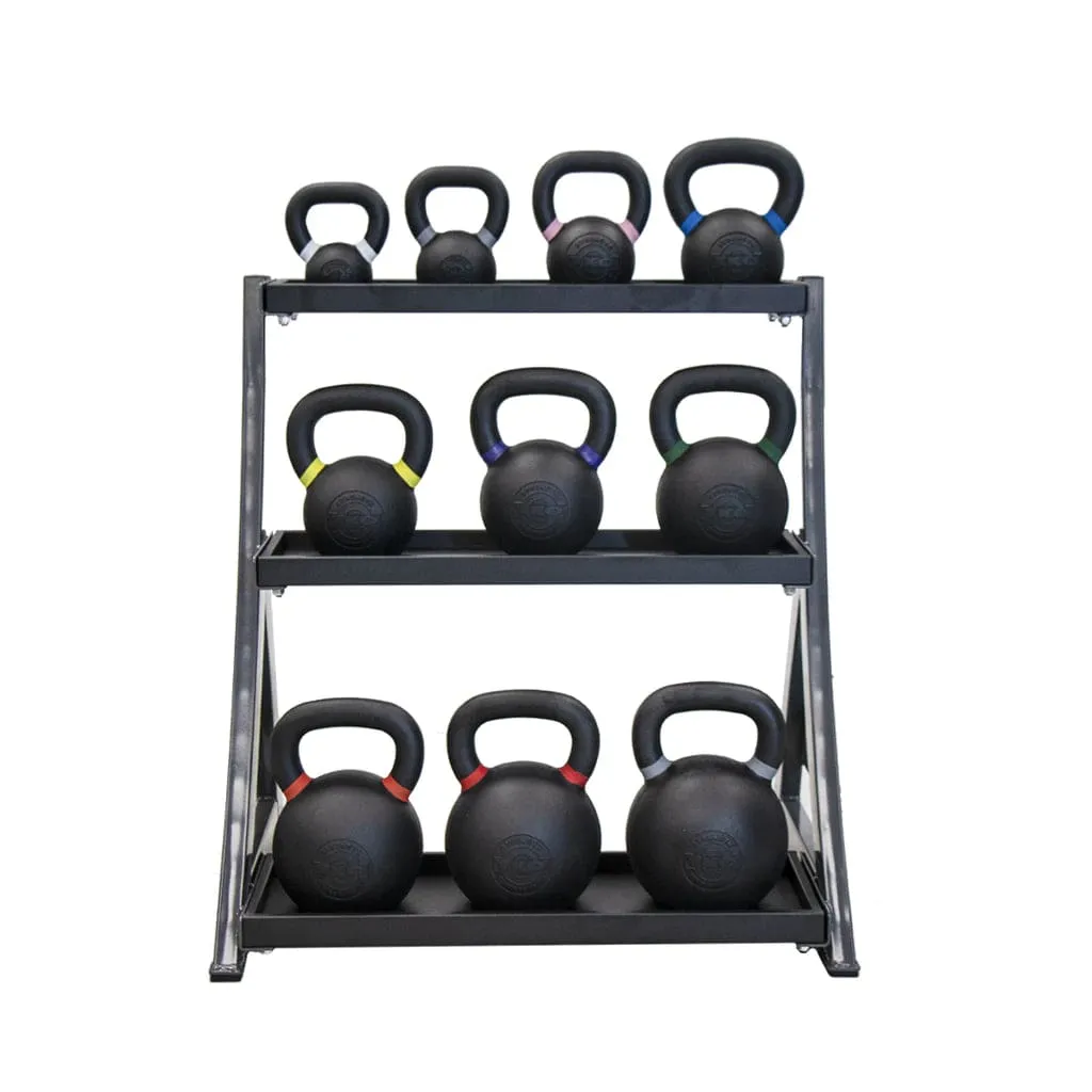 TKO 3 Tier Kettlebell Rack 856KR with Full Kettlebell Set