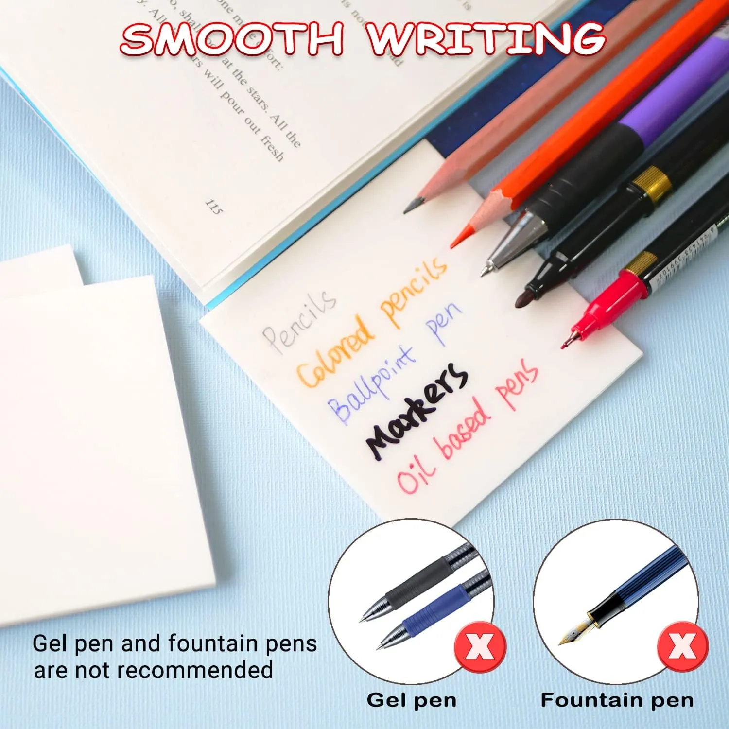 Transparent Sticky Notes - 3x3 inch Clear Sticky Notes Waterproof Self-Adhesive Translucent Sticky Note Pads for Books Annotation, See Through Sticky Note (200 Sheets)