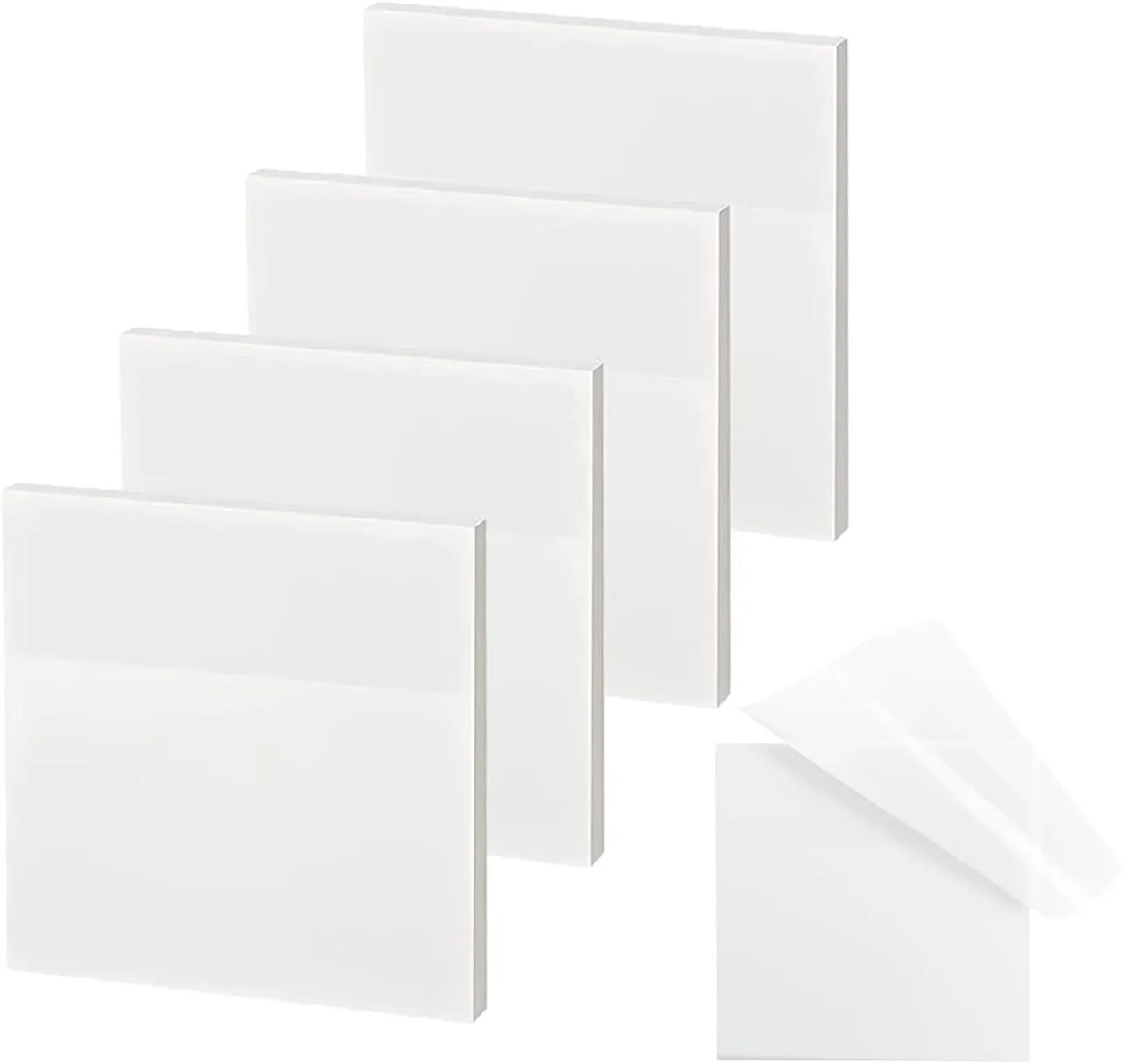 Transparent Sticky Notes - 3x3 inch Clear Sticky Notes Waterproof Self-Adhesive Translucent Sticky Note Pads for Books Annotation, See Through Sticky Note (200 Sheets)