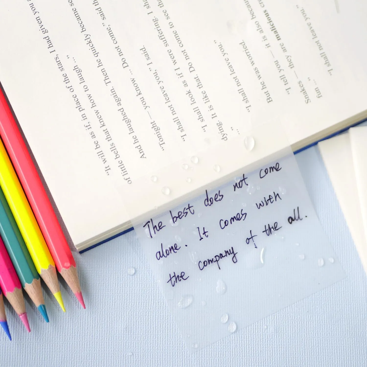 Transparent Sticky Notes - 3x3 inch Clear Sticky Notes Waterproof Self-Adhesive Translucent Sticky Note Pads for Books Annotation, See Through Sticky Note (200 Sheets)