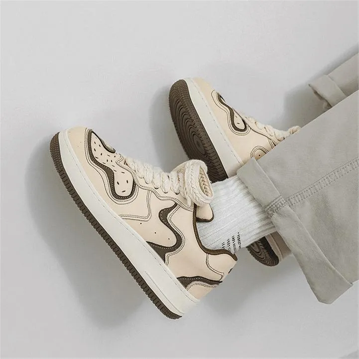 Trendy Coffee Latte Couple Casual Sneakers