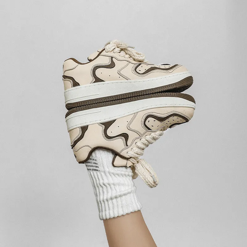 Trendy Coffee Latte Couple Casual Sneakers