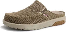 UPIShi Men's Arch Support Orthopedic Plantar Fasciitis Relief Slippers Canvas House Indoor Outdoor Slip On Loafers Non-Slip Casual Shoes