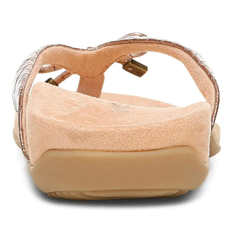 Vionic Women's Bella II Flip Flops- Rose Gold Croc