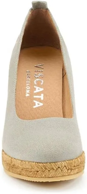 Viscata Marquesa Espadrille Canvas Wedges Spain Handmade 3  Heel Women's Pumps with Breathable Organic Cotton Canvas and 100% Natural Jute Midsole for All Occasions: Casual, Work, Party