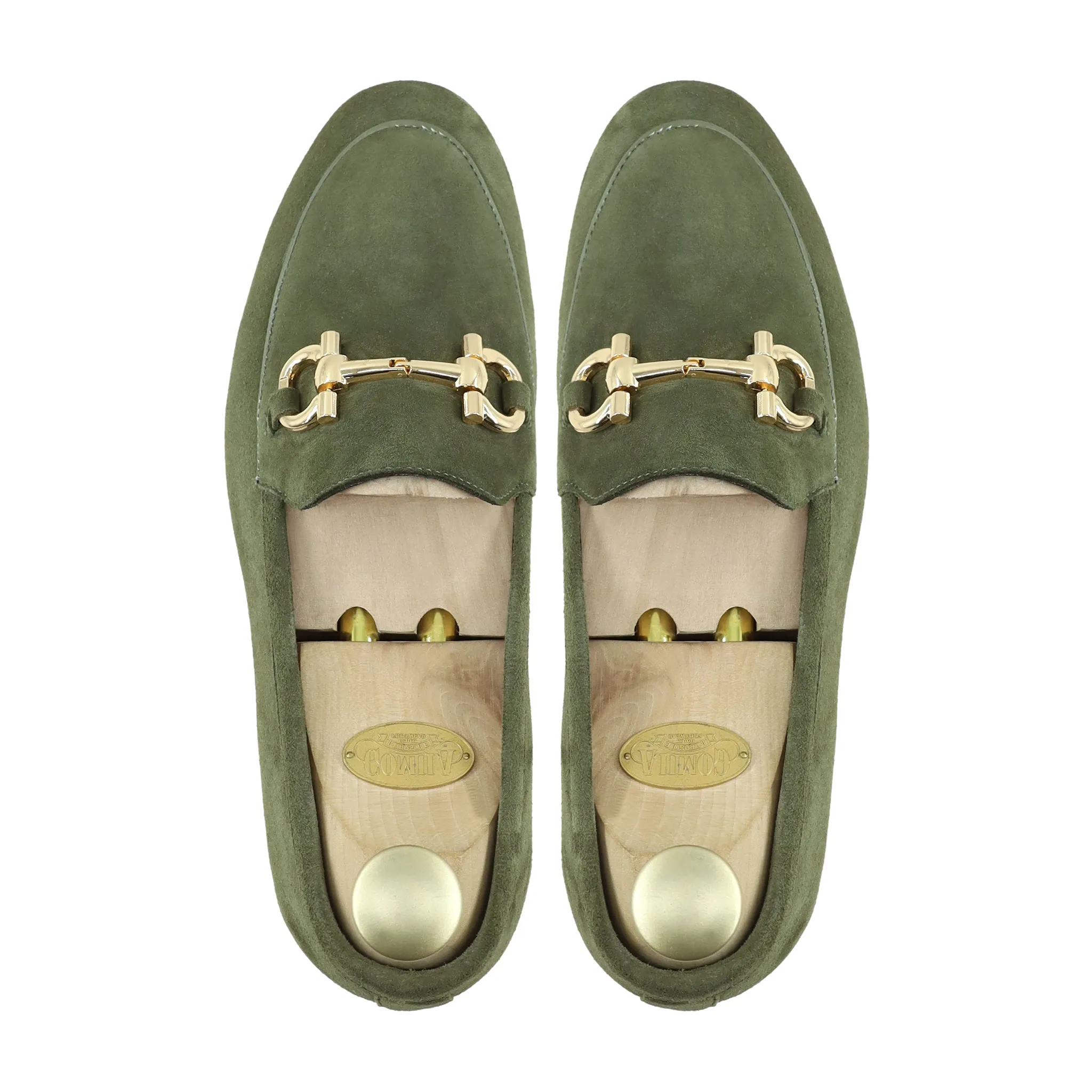 Welland - Men's Olive Green Kid Suede Loafer